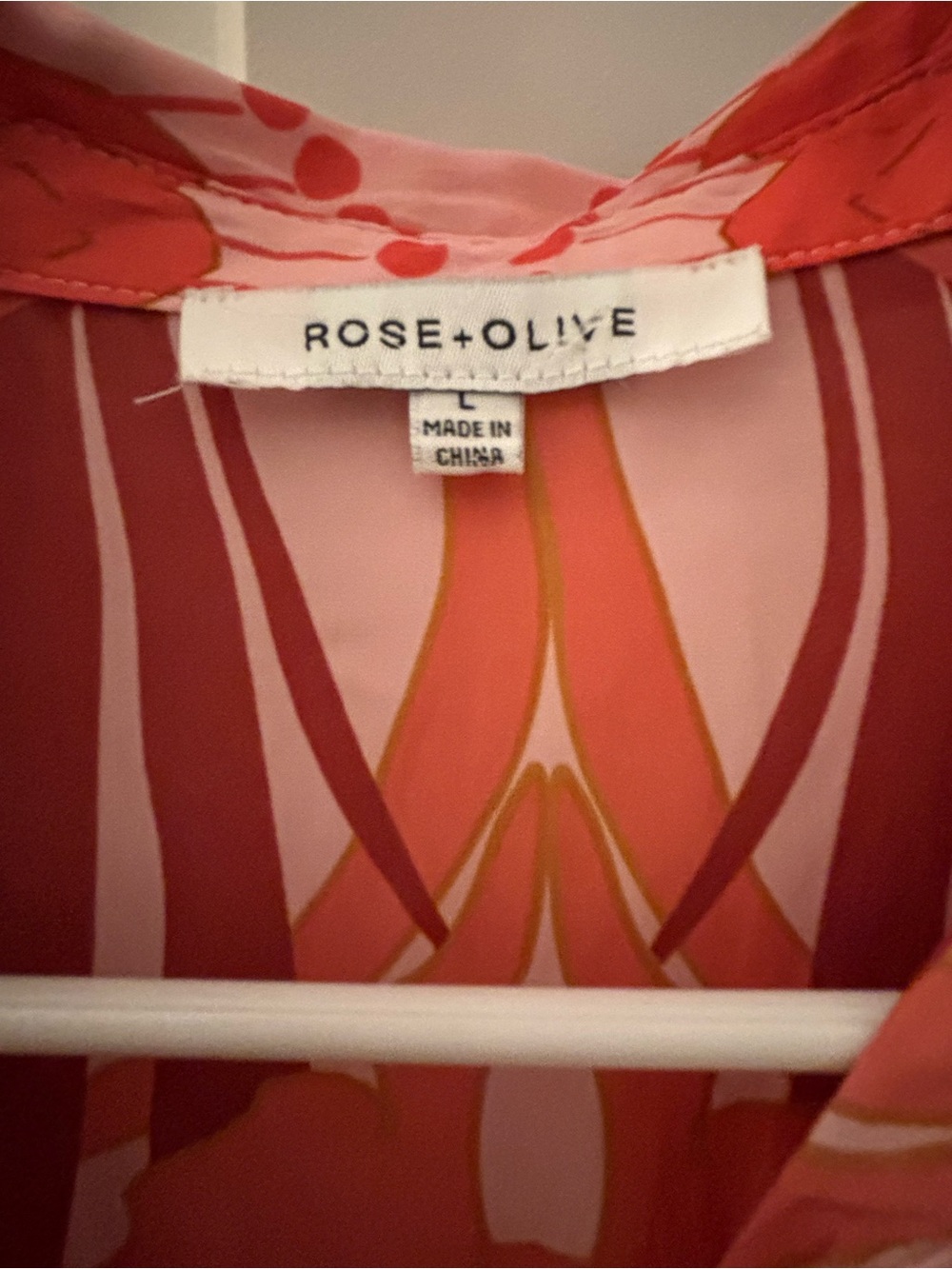 Rose & Olive Pink and Orange Floral Button-Front Blouse - Picture 4 of 6
